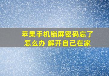 苹果手机锁屏密码忘了怎么办 解开自己在家